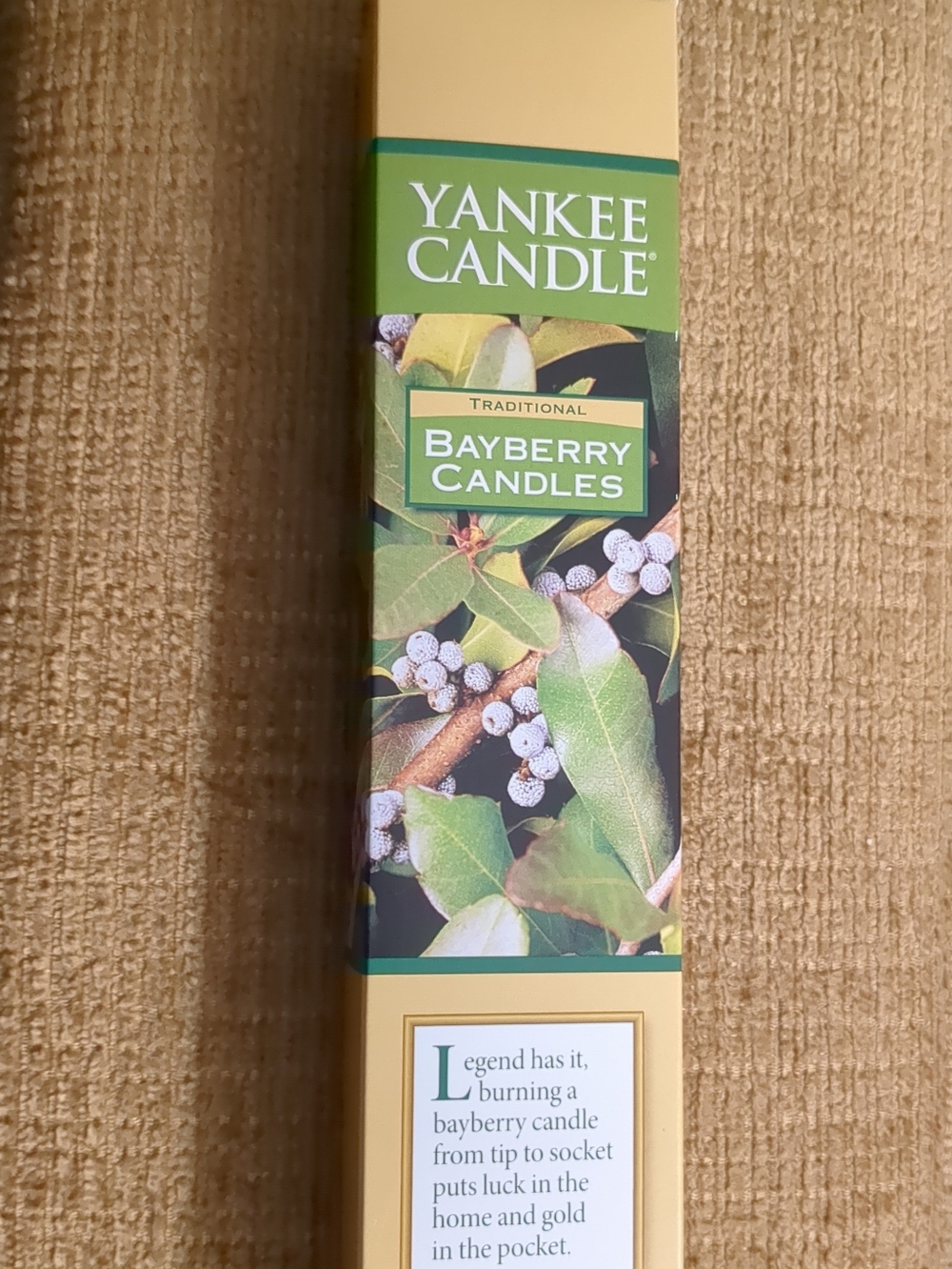 New Yankee Candle Traditional Bayberry Taper Candles Green Christmas Holiday